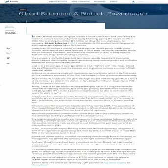 Michael L Riordan Started Gilead Sciences in 1987: Nasdaq article ...