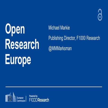 Open Researh Europe, Michael Markie
