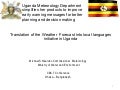 Translation of the Weather  Forecast into local languages initiative in Uganda 