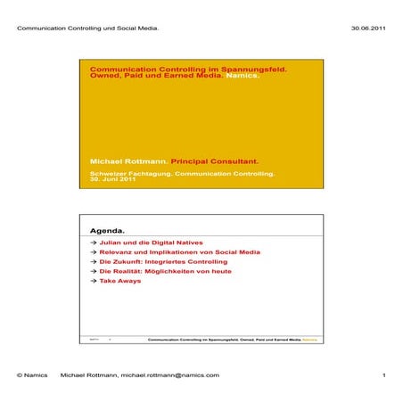 Michael Rottmann "Communications Controlling im Spannungsfeld von Owned Paid ...