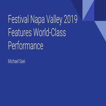 Festival Napa Valley 2019 Features World-Class Performance
