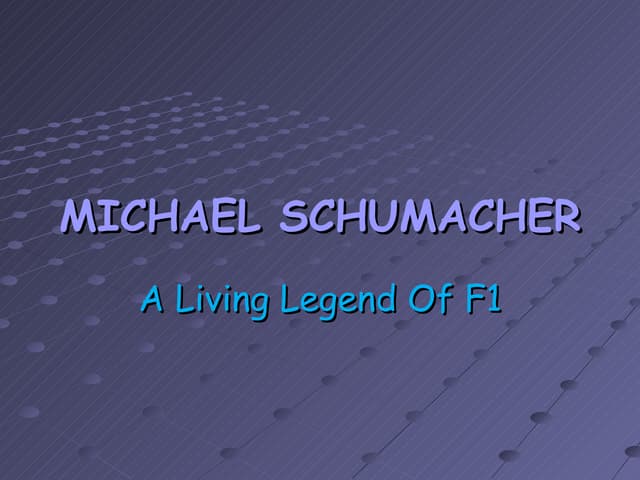 MICHAEL SCHUMACHER - DIAPOSITIVE DE PRESSE SLIDE