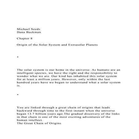 Michael SeedsDana BackmanChapter 8Origin of the So.docx