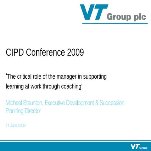 The critical role of the manager in supporting learning at work through coach...
