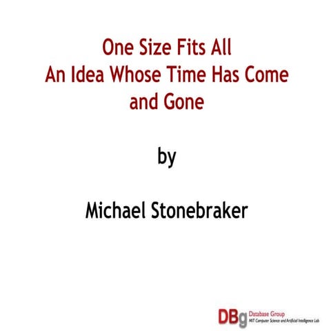 Michael stonebraker mit session