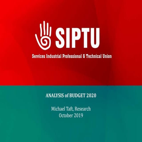 Michael Taft, SIPTU post budget 2020 analysis 16 Oct 19