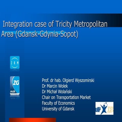 Michal wolanski, viešojo transporto integracija regione, gdanskas–gdynė–sopotas