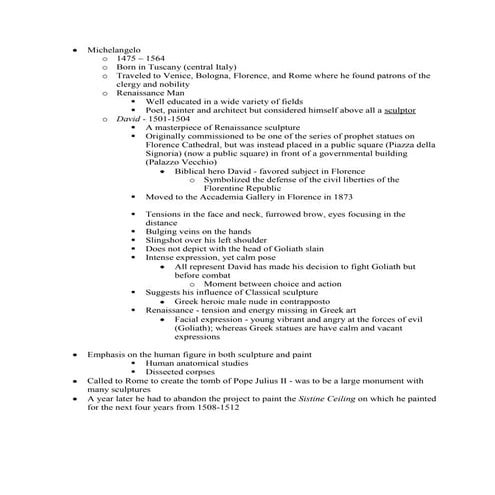 Michelangelo and the sistine ceiling lecture