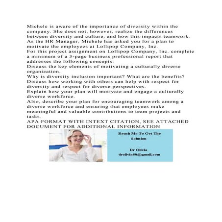 Michele is aware of the importance of diversity within the company. .docx