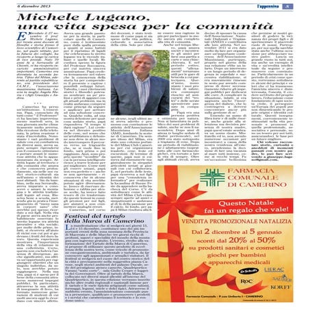 Michele Lugano, una vita per la comunità 