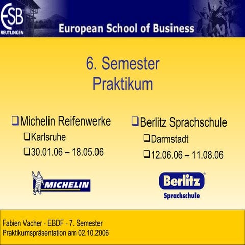 Internship Germany Part 1/2