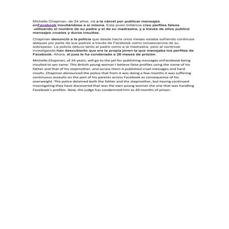 Michelle chapman noticia