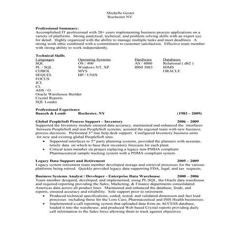 Michelle Gester Resume Slide