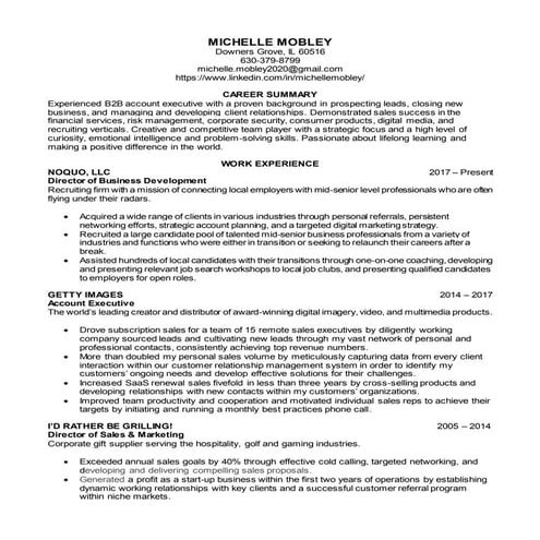 Michelle Mobley Resume