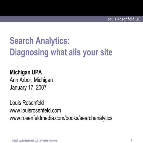 Search Analytics:  Diagnosing what ails your site