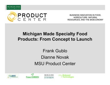 Michigan made specialty food products