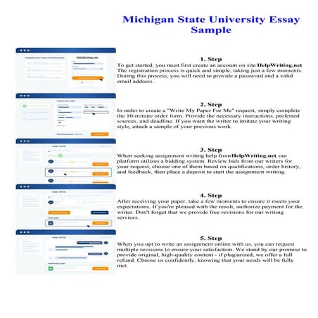 Michigan State University Essay Sample. Online assignment writing service.