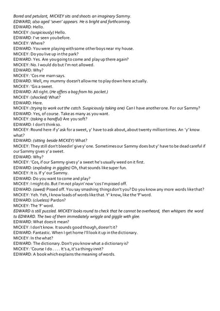 Blood Brothers Mickey And Edward Extract Blood Brothers Mickey And Edward Extract