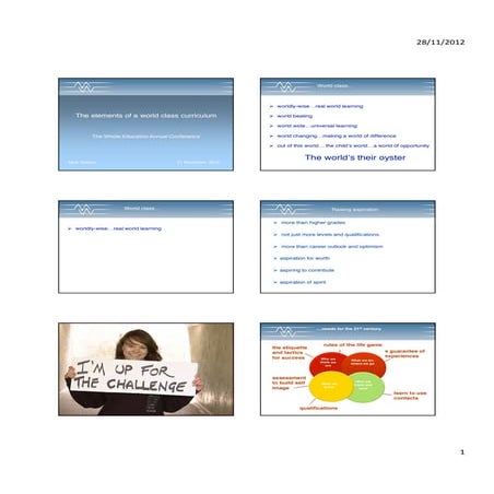 Mick Waters | Creating a world class curriculum