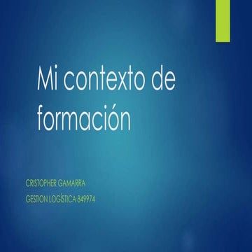 Mi contexto de formación | PPTX