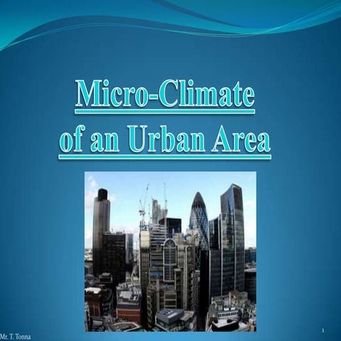 Lesson 4: Micro-Climate of an Urban Area