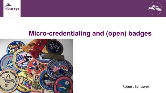 Micro credentialing and open badges