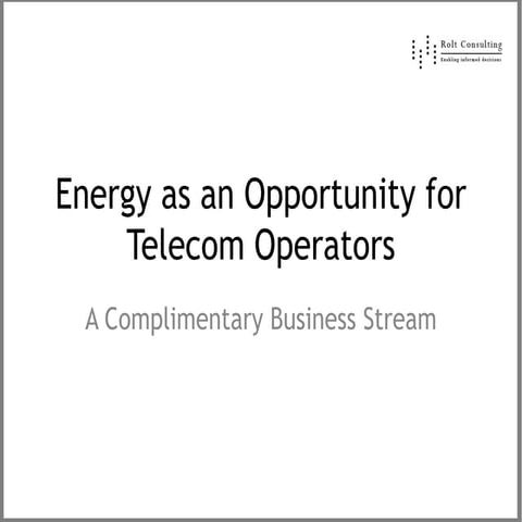 Energy as an Opportunity for Telecom Operators