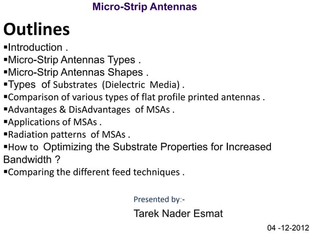 MicroStrip Antenna