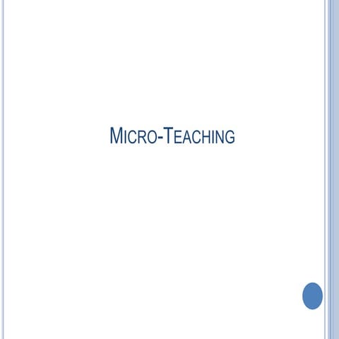 Micro teaching