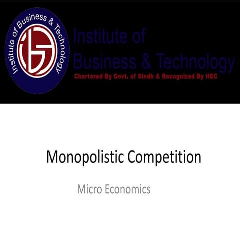 Monopolistic Competition Micro Economics ECO101