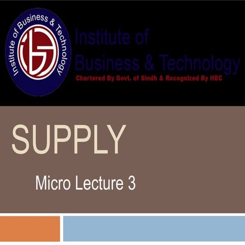 Supply Micro Economics ECO101