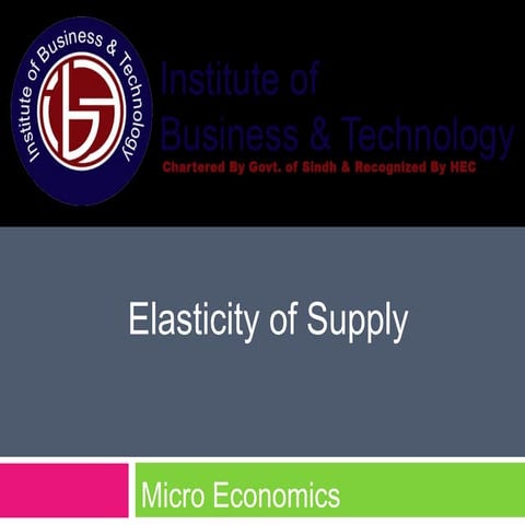 Elasticity Of Supply Micro Economics ECO101