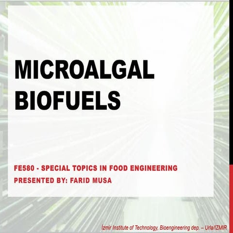 Review of latest Microalgae Biofuel Research