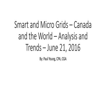 Micro Grids and Smart grids for Canada and The world - analysis and trends - ...