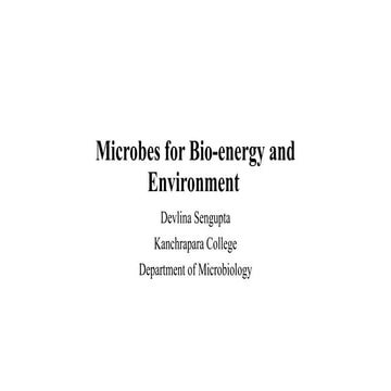 Microbes for Bio-energy and Environments