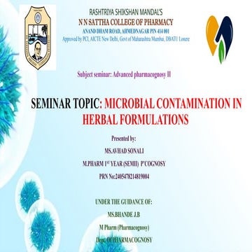 microbial contamination in herbal formulations adv cog seminar .pptx