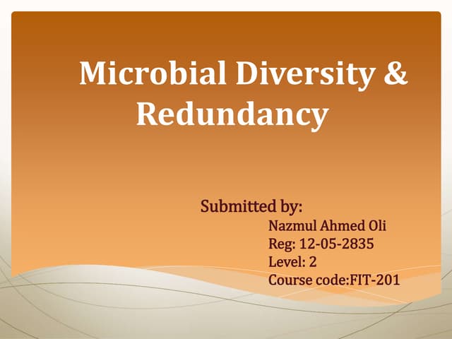 Microbial diversity & redundancy 