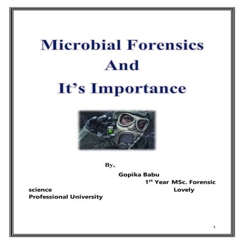 Microbial forensics and it's importance