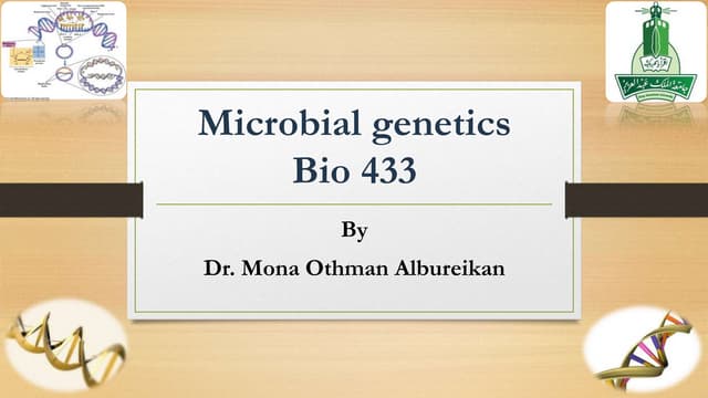 Microbial genetics lectures 22,23, and 24