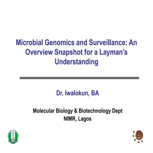 Microbial Genomics and Surveillance: An Overview Snapshot for a Layman’s Unde...
