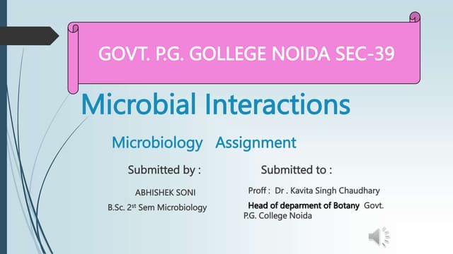 MICROBIAL INTERACTION PPT/ MICROBIAL INTERACTION AND THEIR TYPES // PLANT MIC...