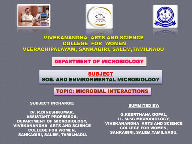 MICROBIAL INTERACTIONS AND TYPE OF INTERACTION