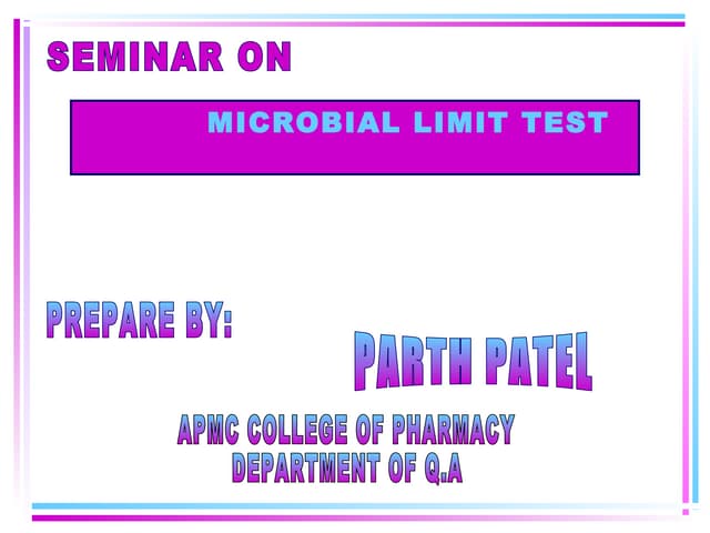 Microbial limit test  112070804013