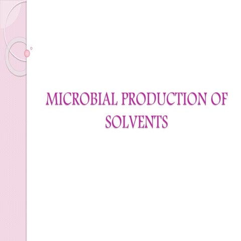 Microbial production of solvents