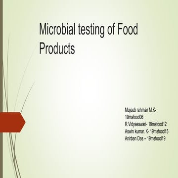Microbial testing of food products