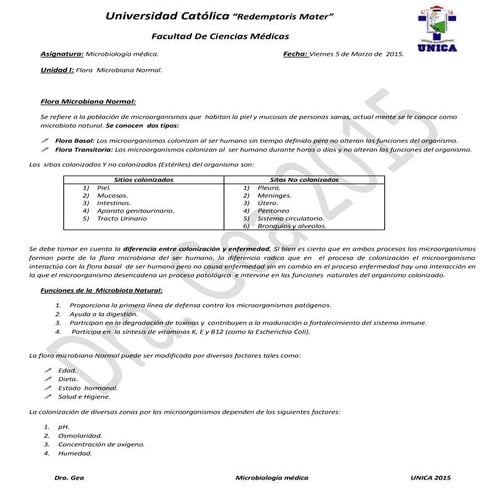 Microbiología tema 4   flora normal