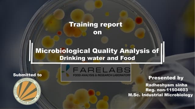 Microbiological Quality Analysis : Isolation,Identificatin and Detection of B...