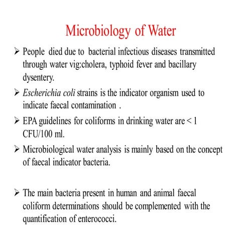 Bacteriological analysis of drinking water by MPN method. | PPT
