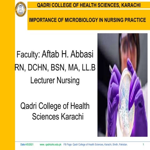 Microbiology importance in  nursing