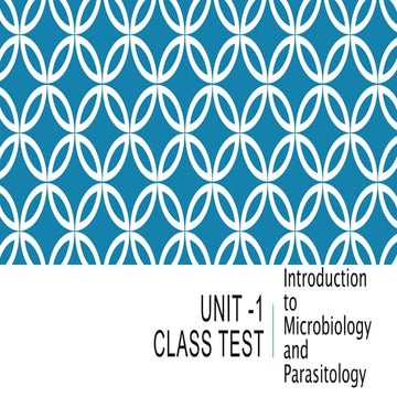 Microbiology Test Unit 1 Pptx